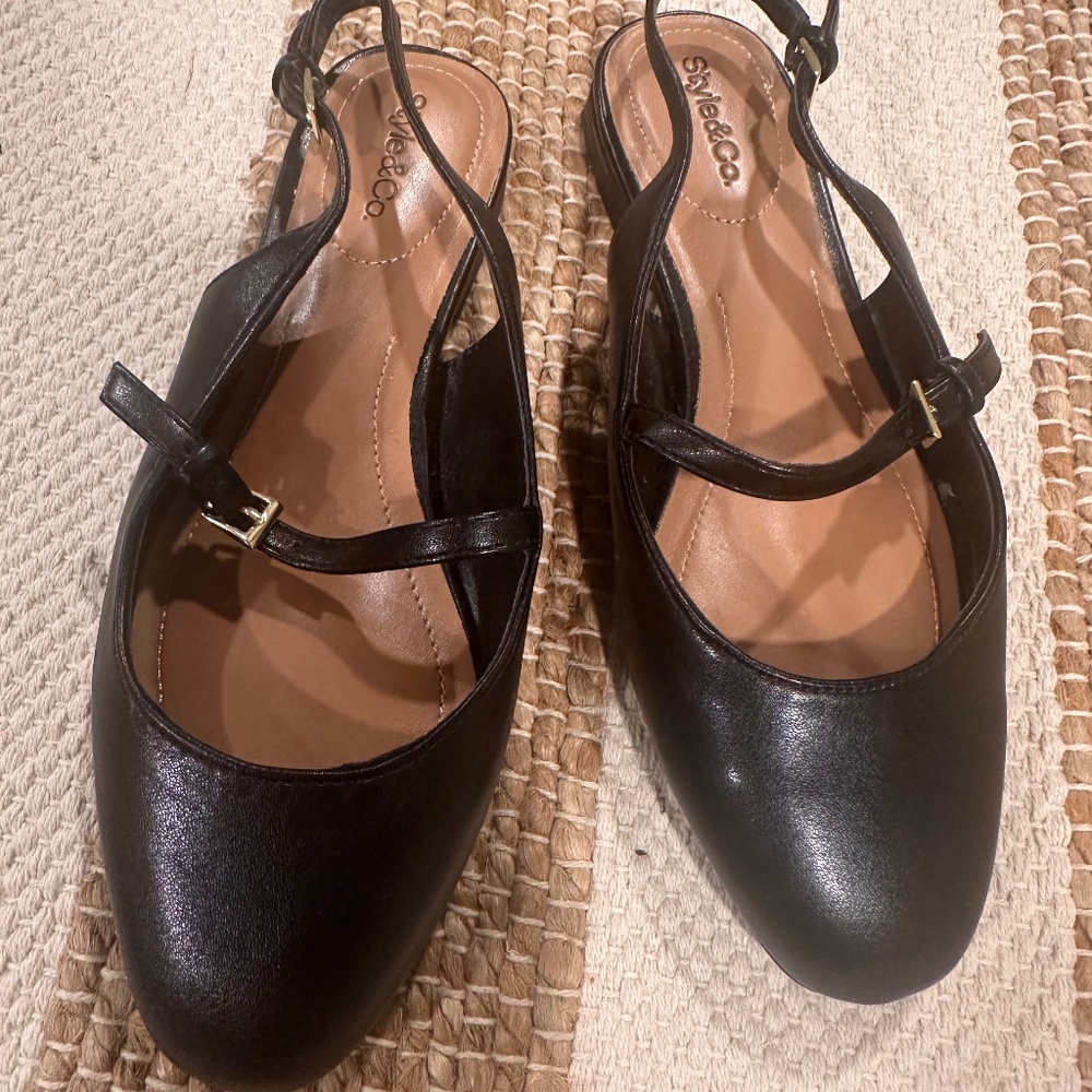 Sling back Flats by Style & Co- Size 6 Black